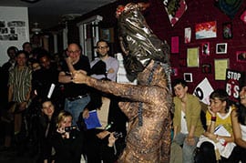 080_CAA_SU13 Jacolby Satterwhite performs at (re)Envisioning LGBTQ Stories community launch event, 2010 (artwork © Jacolby Satterwhite; photograph provided by FIERCE)