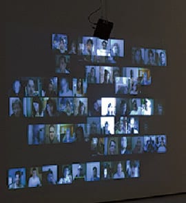 Durham 01 Natalie Bookchin, detail of “Laid Off,” from Testament , 2009, multichannel video installation, Los Angeles County Museum of Art, 2009 (artwork © Natalie Bookchin)