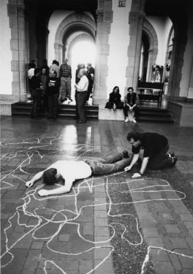 Rudy Lemcke, Immemorial, 1992, documentation of performance at de Young Museum for Day Without Art, (artwork © Rudy Lemcke, photograph © Rink Foto,) 