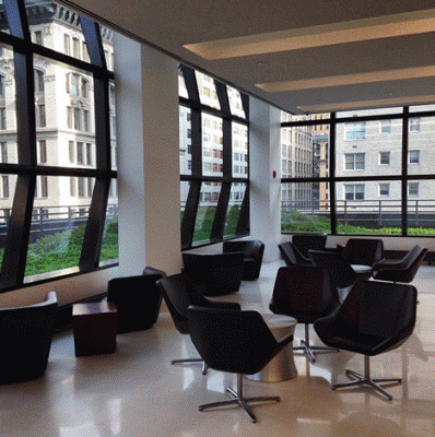 Reading area in The New School’s library, at 14th Street and 5th Avenue, New York (photograph © Matthew Israel)