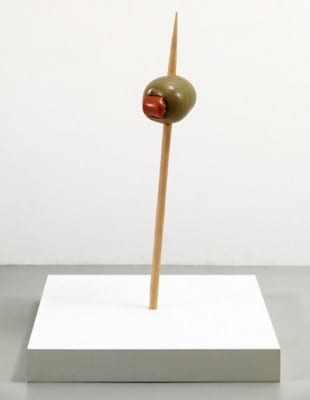 Martha Friedman, Pucker, 2010, rubber and wood, 3 ft. x 8 in. x 7 in. (91.44 x 20.32 x 17.78 cm) (artwork © Martha Friedman; photograph by James Ewing, provided by the artist and Wallspace, New York)