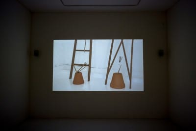 Math Bass, installation view of Drummer Boi, 2015, video with sound (artwork © Math Bass, photograph by Pablo Enriquez)