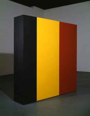 Karl Haendel, Knight’s Heritage, 1963, from the series For/After Anne Truitt, 2001, acrylic on wood, 60-1/2 x 60-1/2 x 12 in. (153.7 x 153.7 x 30.5 cm) (artwork © Karl Haendel) 