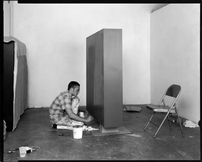 Karl Haendel working in his studio, 2001 (photograph © Florian Maier-Aichen)