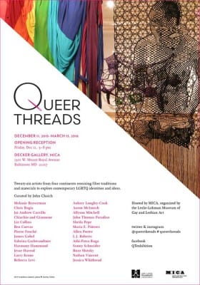 exhibition announcement for Queer Threads: Crafting Identity and Community