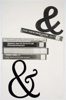 Karl Haendel, Books with Ampersands #3 (For Your Own Good), 2013, enamel and pencil on paper, 40 x 26 in. (101.6 x 66 cm) (artwork © Karl Haendel)