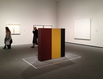 Anne Truitt’s Knight’s Heritage, 1963, acrylic on wood, 60-3/8 x 60-3/8 x 12 in. (153.4 x 153.4 x 30.5 cm), installation view, National Gallery of Art, Washington, DC, 2012 (artwork © Estate of Anne Truitt; photograph by Karl Haendel)