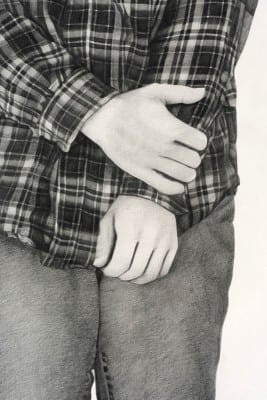 Karl Haendel, detail of Man , 2010, pencil on paper, 92 x 45 in. (233.6 x 114.3 cm) (artwork © Karl Haendel)