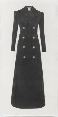 Karl Haendel, Long Black Coat, pencil on paper, 92 x 45 in. (233.6 x 114.3 cm), 2012 (artwork © Karl Haendel)