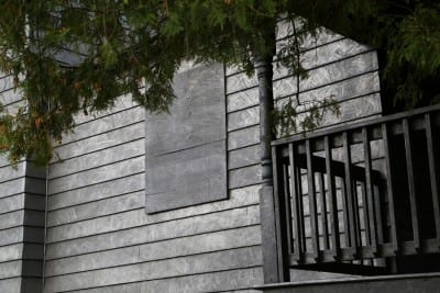 Diana Shpungin, detail of Drawing of a House (Triptych),  2015, graphite pencil on house at 333 Rumsey Street in Grand Rapids, Michigan, with multi-channel audio and hand-drawn video animation, dimensions variable (artwork © Diana Shpungin)