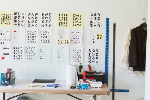 Marco Breuer’s studio during his 2016 residency at Headlands Center for the Arts (artwork © Marco Breuer; photograph by Andria Lo, provided by Headlands Center for the Arts)