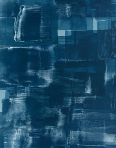 Marco Breuer, Untitled (E-33), 2005, cyanotype on Fabriano paper, unique, 15-11/16 x 12-3/8 in (39.8 x 31.4 cm.)  (artwork © Marco Breuer; provided by the artist and Yossi Milo Gallery)