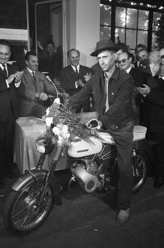 Deutsche Presse-Agentur, Photograph of Armando Rodrigues, the millionth guest worker, September 10, 1964, gelatin silver print (photograph © DPA/Landov, provided by DPA) 