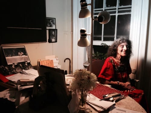  Dore Ashton at the kitchen table in home on East Eleventh Street, New York, New York, 2011 (photograph © Madeline Djerejian)