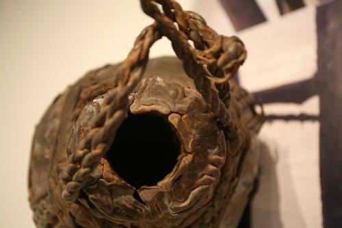 Unidentified artist, details of a Rendille vessel, camel leather, ca. 1960s–70s. Collection of Herbert F. Johnson Museum of Art (photograph by Risham Majeed)